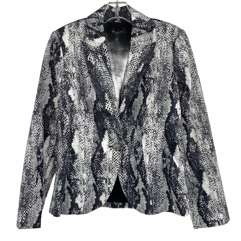 St. John Black White Snakeskin Print Blazer | Women’s Regular 2